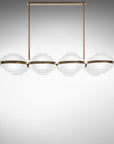 Close-up of Italamp Ellepi suspension lamp with layered satin glass globes and bronze metal frame – from Spacio India’s decorative lighting selection.