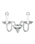 Full product view of Italamp Evoque dual-arm crystal wall lamp with scalloped bowl base and elegant form, ideal for classical decor, available at Spacio India.