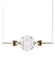 Product view of Italamp Frida Suspension featuring symmetrical hand-blown crystal and golden accents – modern luxury lighting at Spacio India