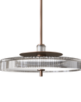 Close-up view of Italamp Gilda Suspension Lamp featuring vertical crystal cuts and elegant champagne finish. Designer suspension lighting at Spacio India.