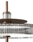Detailed side profile of Italamp Gilda Suspension highlighting the sculptural metal frame and crystal ring. Premium decorative lighting by Italamp, Italy.