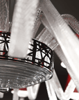 Detailed view of black crystal band on Italamp Libellula Chandelier – luxury Italian design lighting available at Spacio India