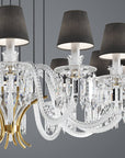 Close-up of Italamp Margot Chandelier crystal details and gold finish – luxurious handcrafted chandelier by Italamp Italy available at Spacio India
