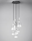 Cluster arrangement of Italamp Nola Pendant Lamps in various sizes and white finish, modern designer ceiling light by Italamp at Spacio India.