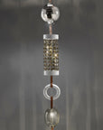 Close-up of Italamp Odette Odile crystal detail with mixed glass forms, luxury pendant lamp from Italy available at Spacio India
