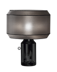 Front view of Italamp Odette Odile table lamp with black base and grey glass shade, Italian table lighting from Spacio India