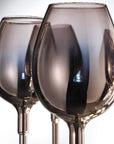 Close up of Rose chandelier glasses on a white background from Italamp available at Spacio in India.