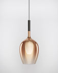 Copper-toned Italamp Rose Maxi Pendant Lamp in close-up view, highlighting its glossy glass diffuser and sleek silhouette at Spacio India.