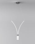 Close-up view of Italamp Sesto Suspension Lamp in white hand-made torchon glass with white diffuser, designer lighting at Spacio India