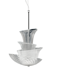 Product image of Italamp Trevi Suspension Lamp in clear glass with modern sculptural design, Italian lighting available at Spacio India.