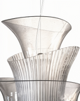 Detailed view of upper glass petals on the Italamp Trevi Suspension, showcasing its refined Italian craftsmanship, available at Spacio India.