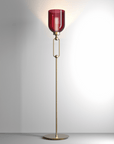Modern red floor lamp from Italamp Valentina Collection with gold finish, stylish lighting at Spacio India