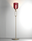 Modern red floor lamp from Italamp Valentina Collection with gold finish, stylish lighting at Spacio India