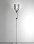 Elegant nickel floor lamp from Italamp Valentina Collection with smoked diffuser, Spacio India exclusive