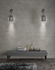 Paired wall lamps in smoked glass from Italamp Valentina Collection, ambient lighting by Spacio India