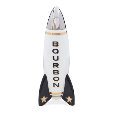 A JA Decanter Rocket Bourbon shaped like a rocket.