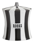 Add sophistication and style to your libation station with the JA Vice Ice Bucket Rocks Black White cookie jar from Jonathan Adler.