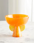 Jonathan Adler Mustique Orange & Yellow Bowl on marble surface available in India for Luxury Home Decor accessories collection of Tableware.