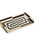 Jonathan Adler Op Art Rectangle Glided Tray in a different angle on a white back ground available at Spacio India for Luxury Home Decor accessories collection of Decorative Trays.
