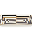 Side Top view of Jonathan Adler Op Art Rectangle Glided Tray on a white back ground available at Spacio India for Luxury Home Decor accessories collection of Decorative Trays.