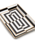 Top view of Jonathan Adler Op Art Rectangle Glided Tray on a white back ground available at Spacio India for Luxury Home Decor accessories collection of Decorative Trays.