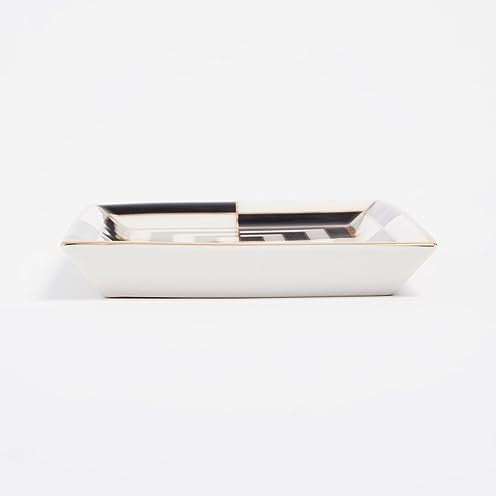 Op Art Rectangle Black White Tray by Jonathan Adler | Spacio