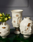 Jonathan Adler Muse Dora Maar Urn glided vase with other ceramic vases collection available at Spacio India for Luxury Home Decor Accessories collection.