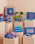 Jonathan Adler Scala Stripe Canister Vase on a pedestal with other home & tableware accessories from Scala collection available at Spacio India for Luxury Home Decor Accessories collection.