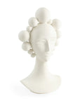 Side-angled view of the Jonathan Adler Camille Bust Sculpture crafted in elegant high-fired unglazed porcelain, ideal for modern decor, exclusively at Spacio India.