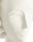 Close-up detail of Jonathan Adler Camille Bust Sculpture, highlighting refined facial craftsmanship in high-fired porcelain, offered by Spacio India retail and online.