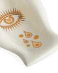 Close-up of gold detail on Jonathan Adler Gilded Muse Eve Fruit Bowl in glazed porcelain – shop at Spacio India