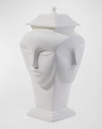 Luxurious Jonathan Adler Giuliette Ginger Jar made from white porcelain with artistic multi-face design, available at Spacio India.