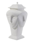 Luxurious Jonathan Adler Giuliette Ginger Jar made from white porcelain with artistic multi-face design, available at Spacio India.