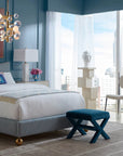 Stylish bedroom decor featuring Jonathan Adler Giuliette Ginger Porcelain Jar, perfect for sophisticated interior styling, available at Spacio India.