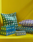 The Jonathan Adler Large Lacquer Basketweave Design Box displayed in a home setting, highlighting its contemporary appeal, available at Spacio India.