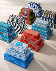 Jonathan Adler designer lacquer boxes collection including the Large Lacquer Botanist Box in blue – showcased for Spacio India.