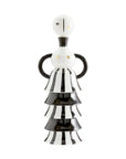Jonathan Adler Large Vienna Decanter crafted in high-fired glazed porcelain, featuring stylish black stripes and shiny gold accents, available at Spacio India stores and online.