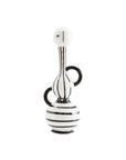 Contemporary Jonathan Adler Medium Vienna Decanter made of porcelain, featuring striking monochrome stripes and spherical topper. Shop this exclusive piece at Spacio India stores and online.