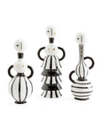Elegant trio of Jonathan Adler porcelain decanters including the Medium Vienna, showcasing artistic black and white patterns with luxurious gold detailing, available exclusively at Spacio India.