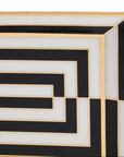 Detailed angle of Jonathan Adler’s luxury tray showing fine gold edges and geometric design, ideal for modern homes, from Spacio India.