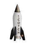 Jonathan Adler Rocket Scotch Decanter in sleek, modern rocket design with black fins and gold accents, available at Spacio India