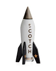 Jonathan Adler Rocket Scotch Decanter in sleek, modern rocket design with black fins and gold accents, available at Spacio India