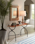 Hallway interior featuring Jonathan Adler Op Art Small Black & White Box on a console table, part of luxury designer home accents at Spacio India.