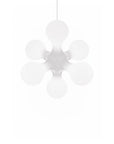 Modern white pendant light on a white background