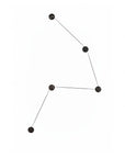 Black geometric modular wall light with four black dots and connecting lines on a white background