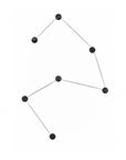 Geometric design wall lights with black dots connected by lines on a white background