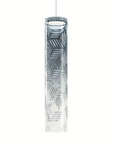 A KDLN Jer Pendant Lamp with a geometric design and smokey finishes, made of blown glass.