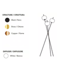 KDLN Kushi Floor Lamp color reference on a white back ground available at Spacio India