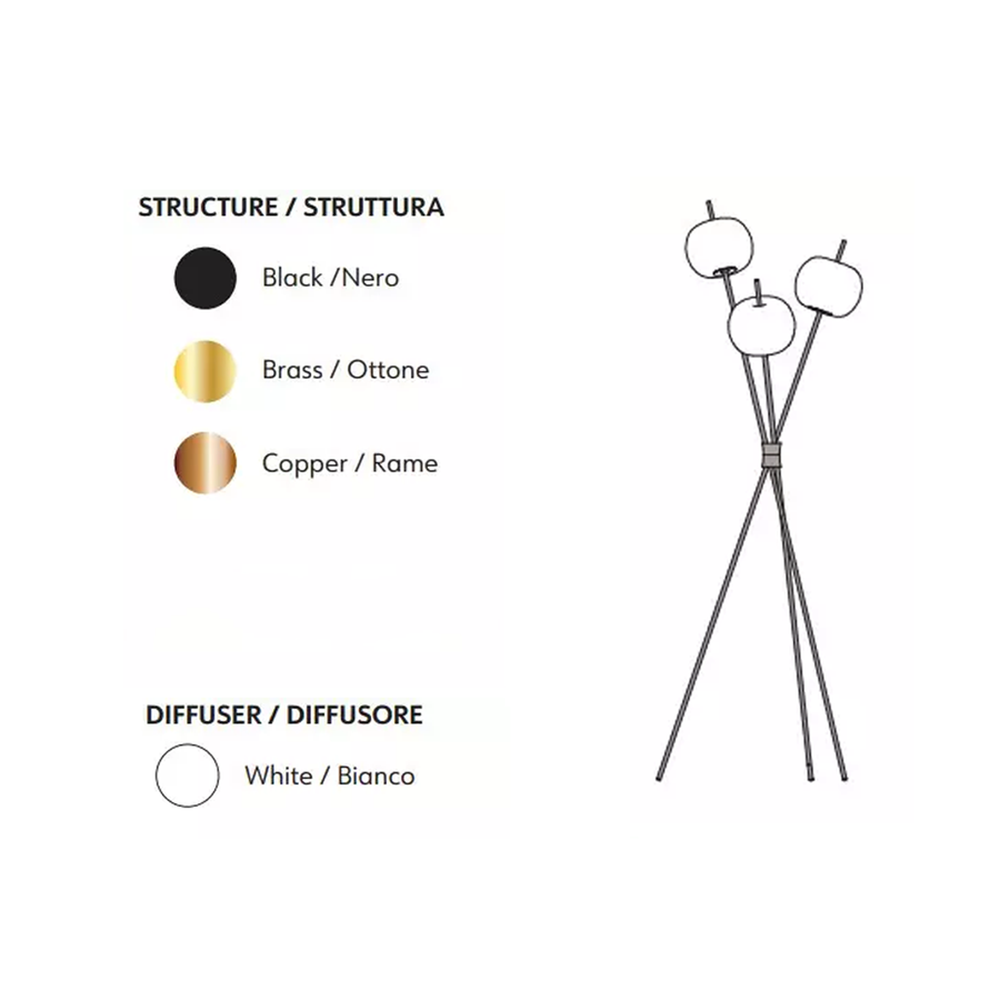KDLN Kushi Floor Lamp color reference on a white back ground available at Spacio India