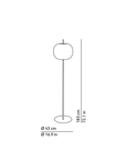 KDLN Lushi XL Floor Lamp size details on a white back ground from the Spacio India Luxury Decorative Lighting Collection